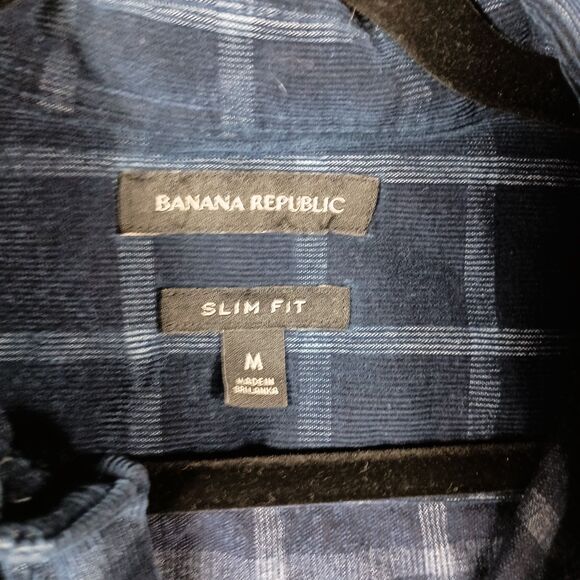 Banana Republic Shirt Mens Sz M Plaid Autumn Utility Corduroy Preppy Academia - Picture 4 of 9